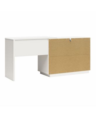 Valencia 3 Drawer Dresser and Desk Combo Two Tone Finish with Matte Handles for Bedroom