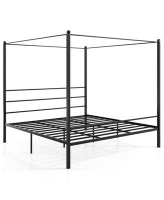 Metal Canopy Bed Frame with Durable Slat Support