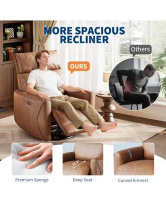Power Recliner Chair, Swivel Rocker for Adults, Fabric Glider Recliner, USB Ports, High Back, Single Sofa