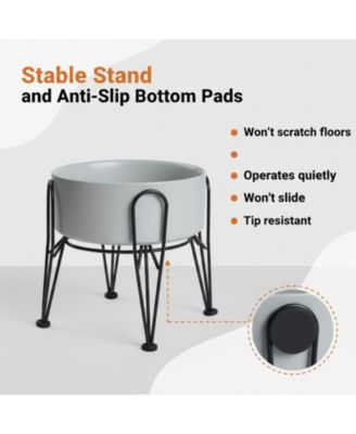 Elevated Dog Ceramic Bowl Set 2 Pack with Anti-slip Non-tip Metal Stand for Dogs Food Water Feeding