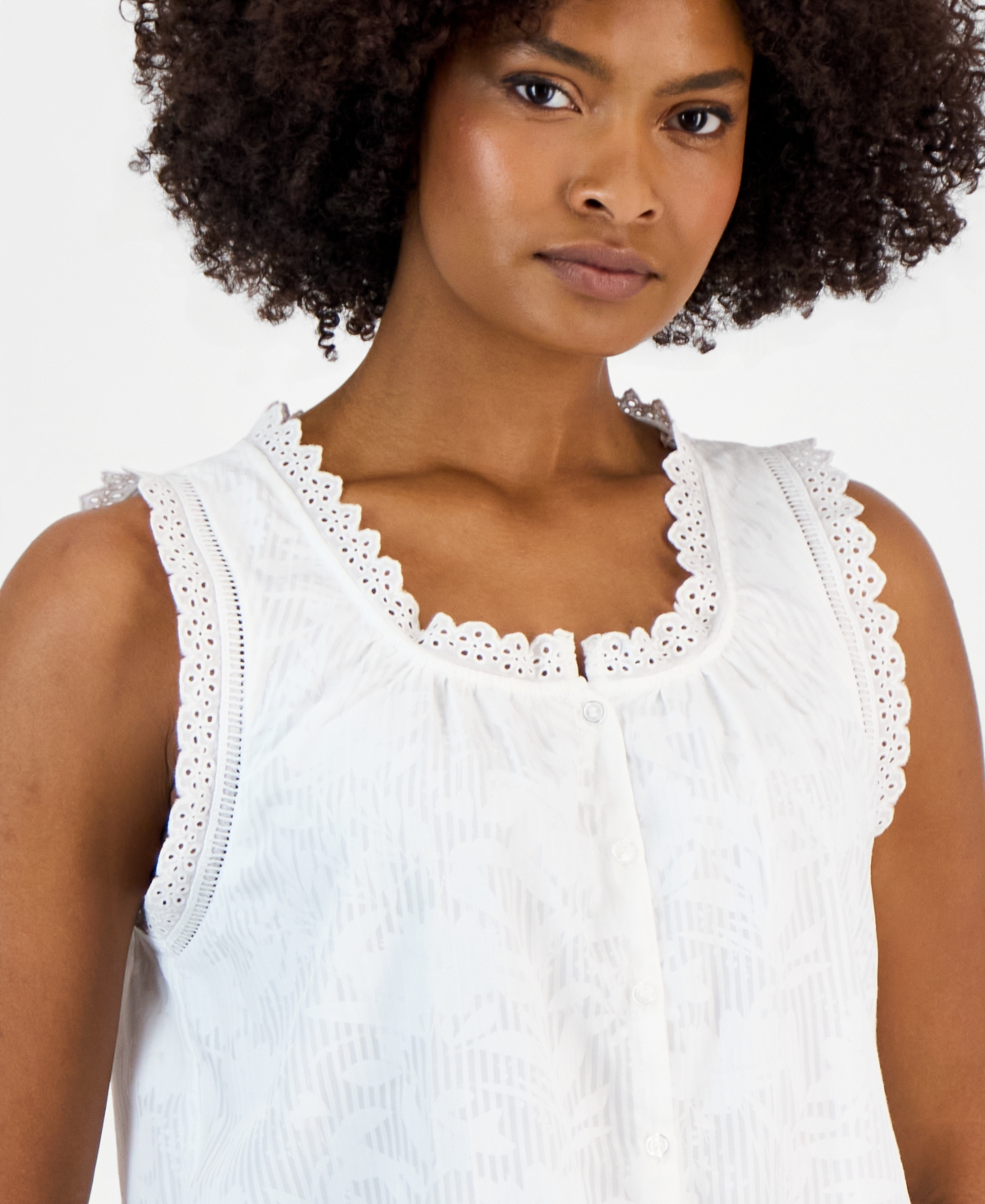 Vince Camuto Women's Lace-Trim Cropped Sleeveless Top