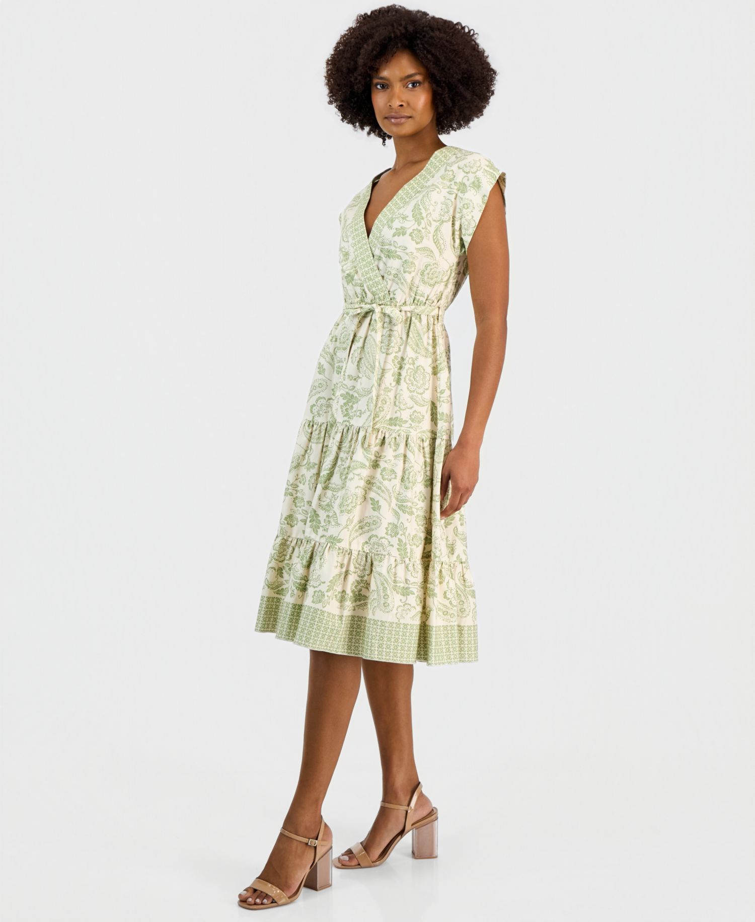 Women's Cotton Dolman-Sleeve Midi Dress