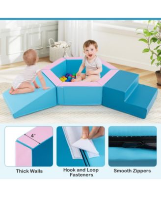 3-Piece Baby Foam Climbing Blocks Set with 100 Ocean Balls