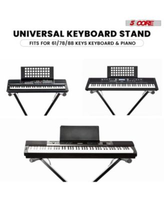 Keyboard Stand Piano Bench Combo Adjustable Key Board Stands 2" Padded Musician Chair Set