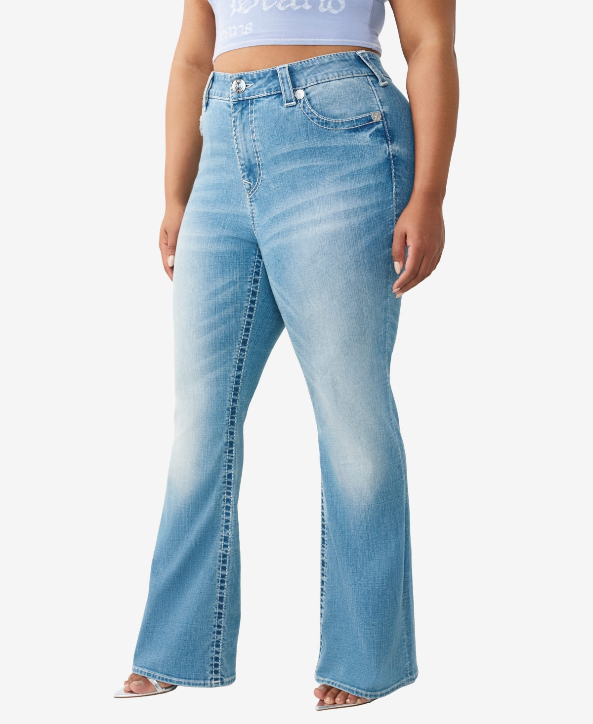 True Religion Plus Tattoo Becca Bootcut Big T Flap Jeans