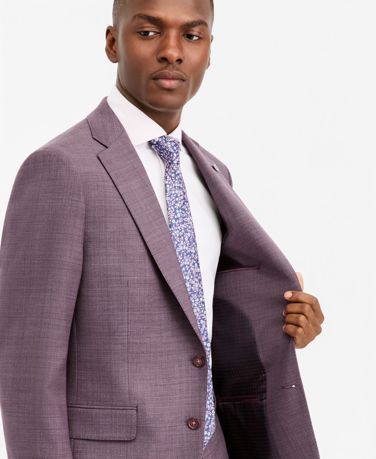 Ted by Baker Men's Modern-Fit Purple Solid Suit Separate Jacket