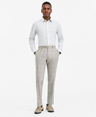 Men's Modern-Fit Gray Plaid Suit Separate Pants