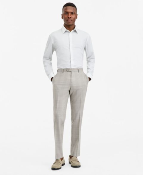 Мужские брюки Ted by Ted Baker Modern-Fit Gray Plaid Suit Separate, цвет: Серебряный / Серый