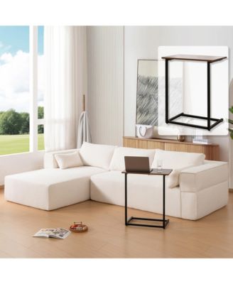 112"Modular Sectional Sofa with Free Side Table,Wide Seat,Fully Compressed