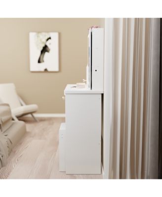 Elegant Modern Wooden Nightstand with Storage Space Natural Finish Bedside Table for Bedroom Living Room