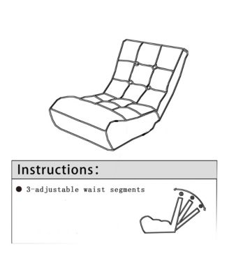 Single Sofa Reclining Chair, Folding Lounge Chair with 3-Stage Adjustable Backrest, Tatami Reading Chair for Living Room