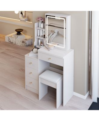 Elegant Modern Wooden Nightstand with 2 Drawers Finish Bedside Table for Bedroom Living Room