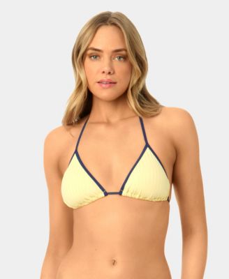 Women's Solid Wide Rib Triangle Swim Bikini Top