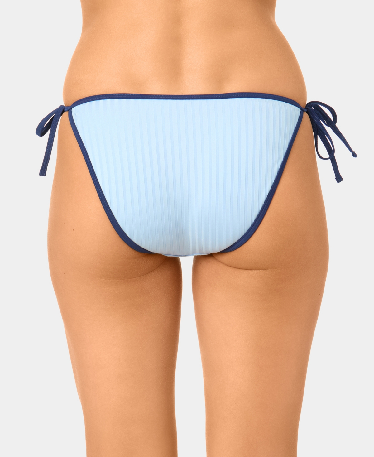 California Waves Women's Solid Wide Rib Side-Tie Swim Bottoms