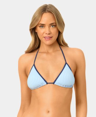 Women's Solid Wide Rib Triangle Swim Bikini Top