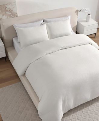Crinkle Seersucker Solid 3-Pc. Duvet Cover Set, King