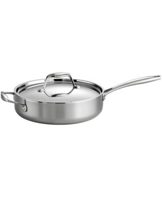 Signature 3-Quart Tri-Ply Clad Stainless Steel Saute Pan with Lid