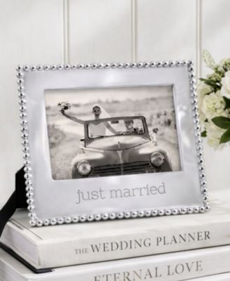 Just Married Beaded Aluminum Frame, 5" x 7"