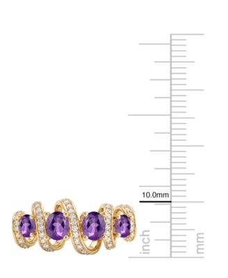 Amethyst (7/8 ct. t.w.) & Lab Grown White Sapphire (1/4 ct. t.w.) Ring in 14k Gold Over Sterling Silver (Also Available in Multi-Stones)