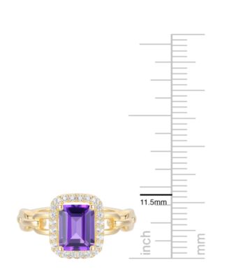 Amethyst (1-1/2 ct. t.w.) & Lab Grown White Sapphire (1/4 ct. t.w.) Ring in 14k Gold Over Sterling Silver (Also Available in Multi-Stones)