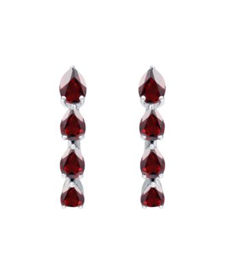 Lab Grown Emerald (1 ct. t.w.) Earrings in Sterling Silver (Also Available in Multi-Stones)