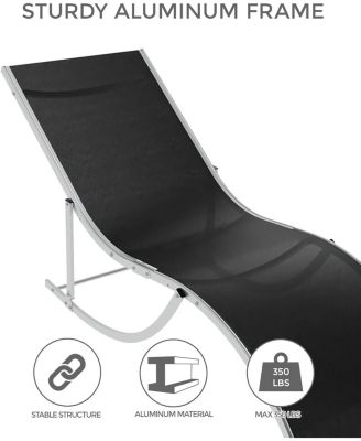 Outdoor Chaise Lounge Chairs Set of 2, Patio Chaise Pool Lounge Chair Backrest Tanning Chairs, Waterproof Recliner Chair for Outside Beach Yard