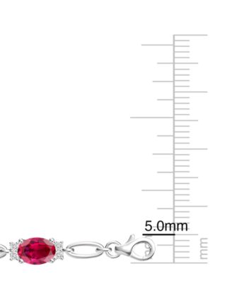 Lab Grown Ruby (8-3/4 ct. t.w.) & Lab Grown White Sapphire (3/4 ct. t.w.) Bracelet in Sterling Silver (Also Available in Multi-Stones)