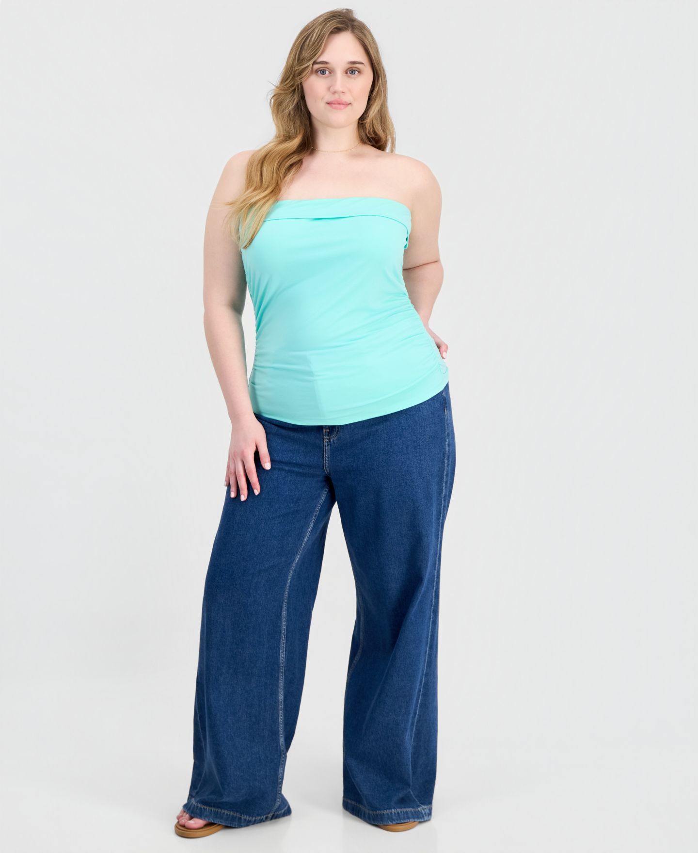 Женский топ FULL CIRCLE TRENDS Plus Size Pull-On Tube, цвет: Пляжный — фото 2