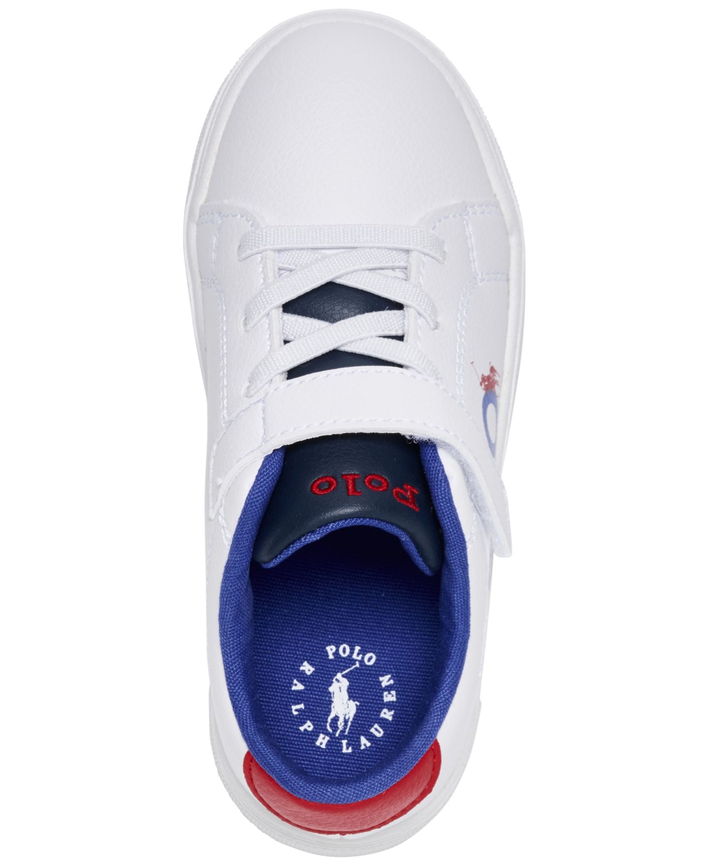 Кроссовки Polo Ralph Lauren Sutton Graphic Fastening Strap Casual Sneakers from Finish Line для малышей, цвет: Белый / Тёмно-синий — фото 5