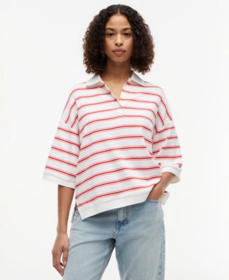 Women's Multi-Stripe Oversized Polo Shirt