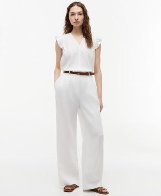 Women's Flutter-Sleeve V-Neck Blouse