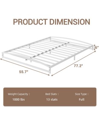  6 Inch Metal Platform Bed Frame - Steel Slats No Box Spring