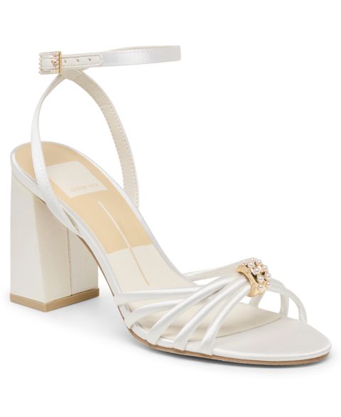 Женские сандалии Dolce Vita Rella Block Heel Dress Sandals, цвет: Насыщенный белый жемчужный