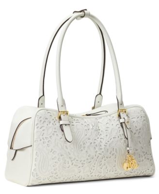 Marcy Large Perforated Leather Slim Shoulder Bag