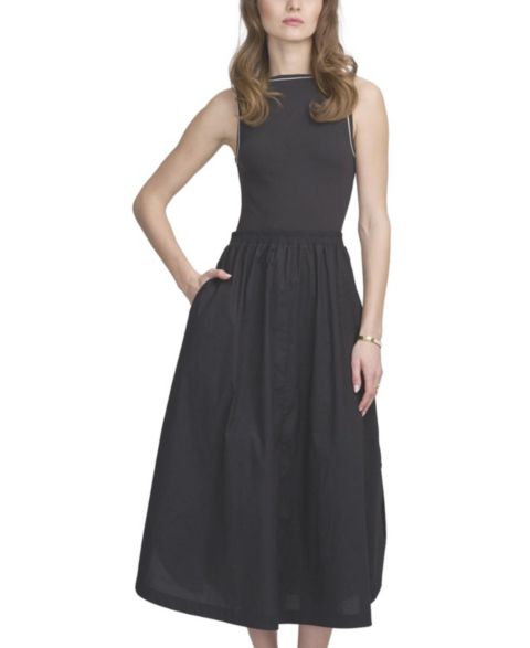 Женское платье ELLE Collection Mix Media Tank Dress, цвет: Чёрная слоновая кость