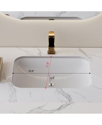 35.4" Modern Sintered Stone Bathroom Vanity, Free-Standing or Wall-Mounted, 4 Soft-Close Drawers, Undermount Sink