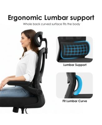 Ergonomic Office Chair, Adjustable Swivel Desk Chair with Headrest and Lumbar Support, Computer Chair for Home Office