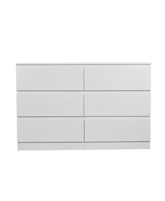 6 Drawer Dresser for Bedroom, Wood Storage Cabinet with Concealed Handles and Deep Drawers, Modern Chest of Drawers for Living Room