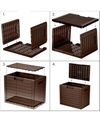 35-Gallon Outdoor Deck Storage Box, Lockable and UV-Protected, Weather-Resistant Patio Storage, Durable and Stylish Design