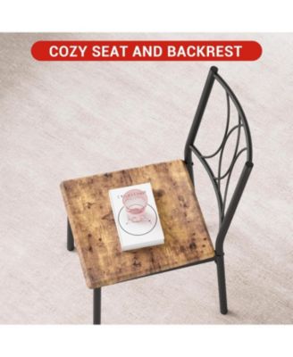 5-Piece Space Saving Dining Table Set, Kitchen Table and Upholstered Chairs, Compact Dining Room Set for Apartment