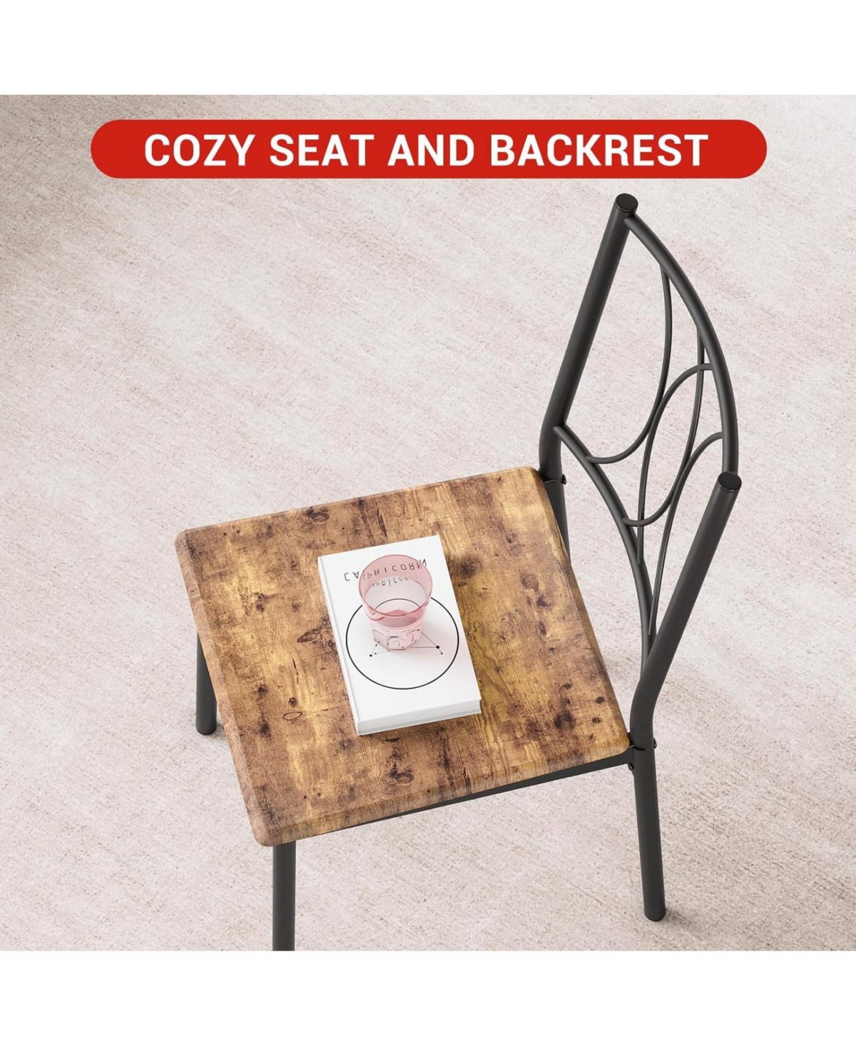 gaomon 5-Piece Space Saving Dining Table Set, Kitchen Table and Upholstered Chairs, Compact Dining Room Set for Apartment