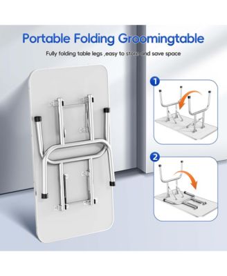  46" Blue Large Heavy Duty Pet Grooming Table for Dogs and Cats with Adjustable Arm