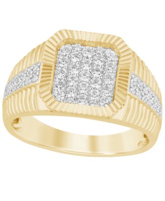 Men's Diamond (3/4 ct. t.w.) Ring in Gold Vermeil over Sterling Silver