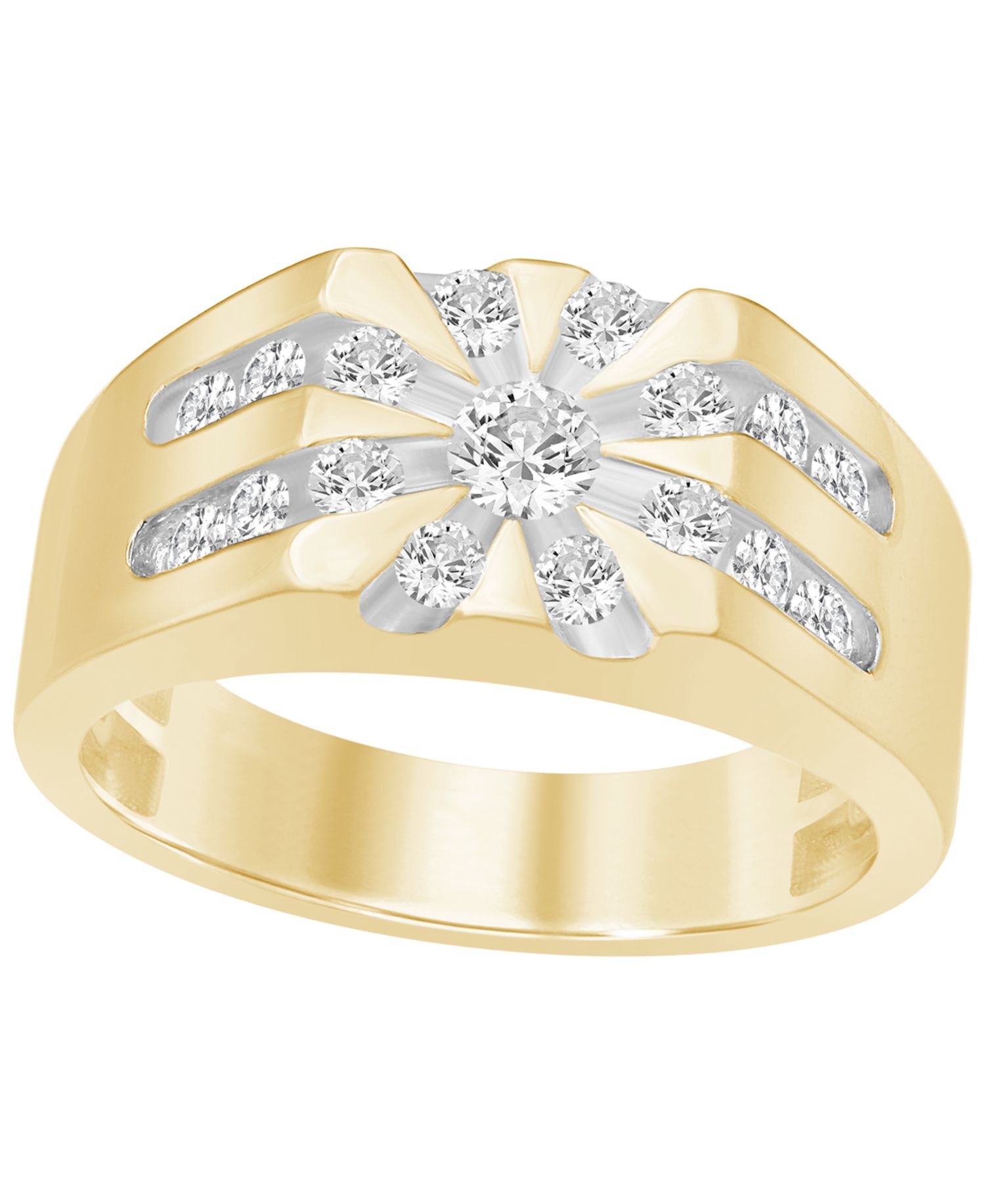 Men's Lab Grown Diamond Ring (1 ct. t.w.) in Gold Vermeil over Sterling Silver