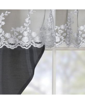 Polyester Bethany Embroidered 3 Piece Kitchen Curtains Tier and Swag Set 60" x 36"