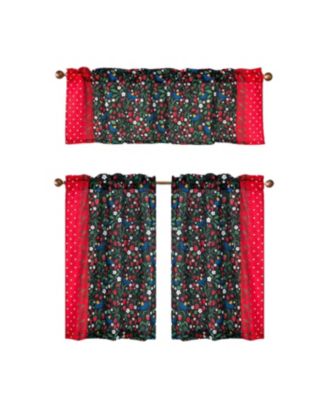 Polyester Cucina Strawberry Fields Kitchen Curtains Valance and Tiers Set 52" x 18" Muticolor