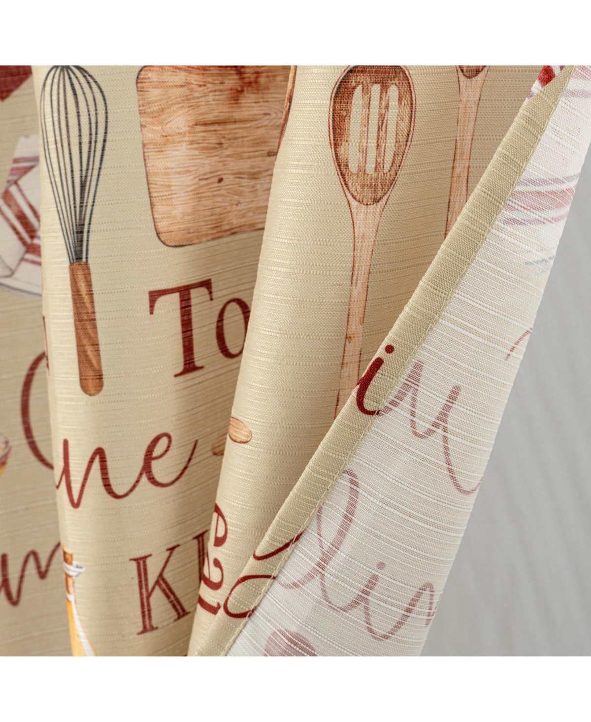 Rt Designers Collection Polyester Cucina Family Slub 3 Piece Kitchen Curtains Valance and Tiers Set 52" x 18" Muticolor