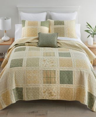 Meadow Patchwork 3-Pc. Quilt Set, Queen