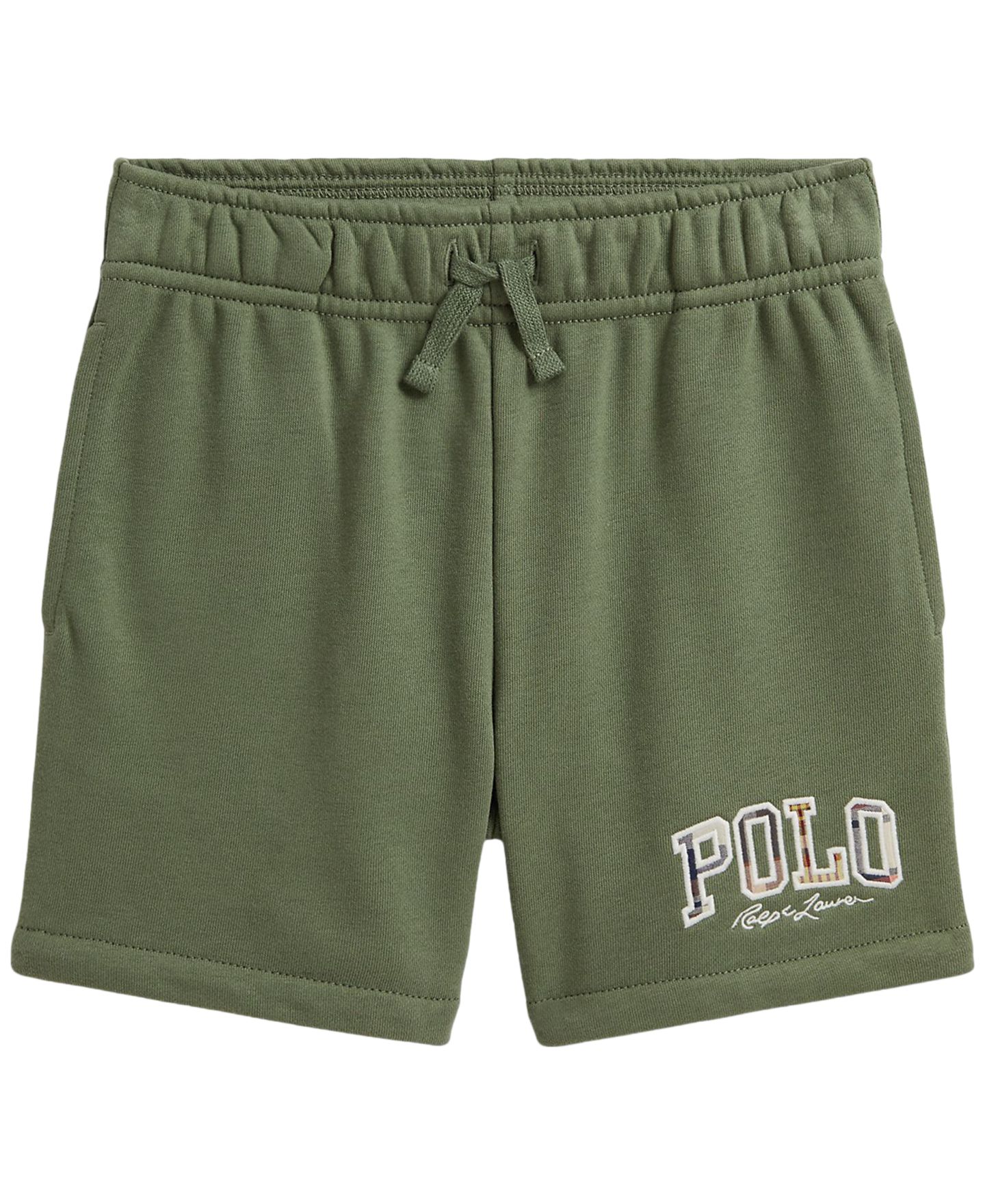 Шорты Polo Ralph Lauren Madras-Logo French Terry Shorts для мальчиков, цвет: Зелёный — фото 1