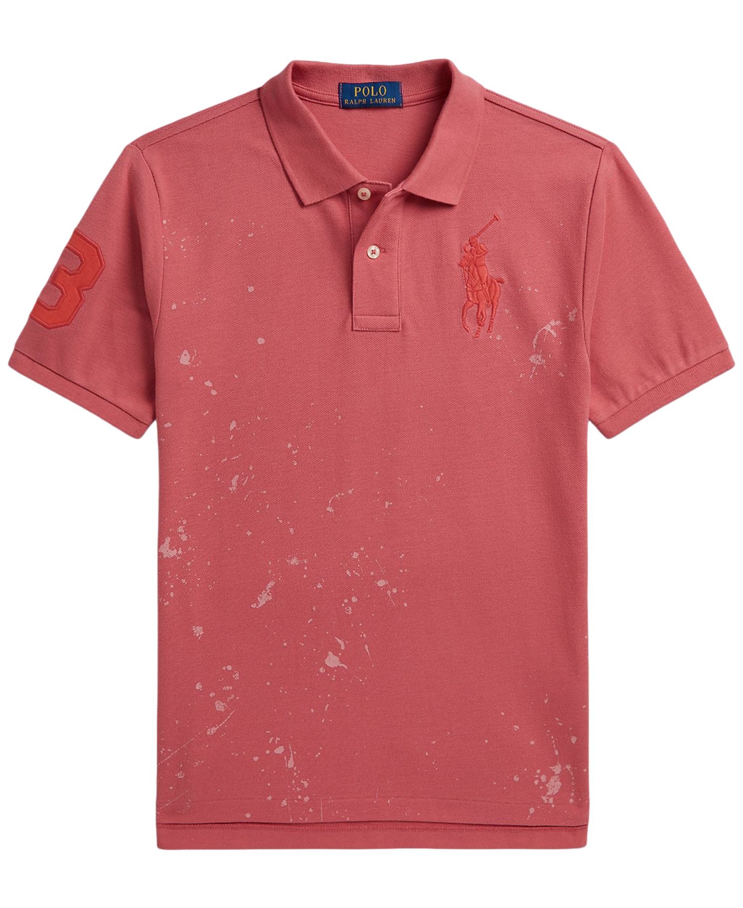 Boys' 8-20 Big Pony Paint-Print Mesh Polo Shirt